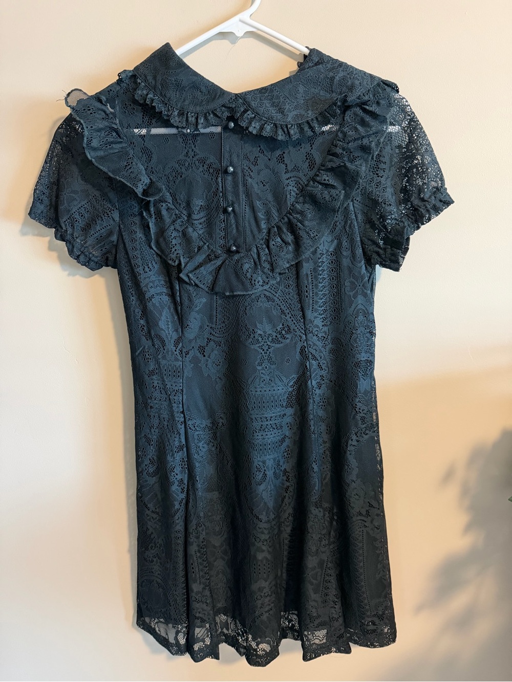 Killstar Black Lace Ruffle Collar Mini Dress